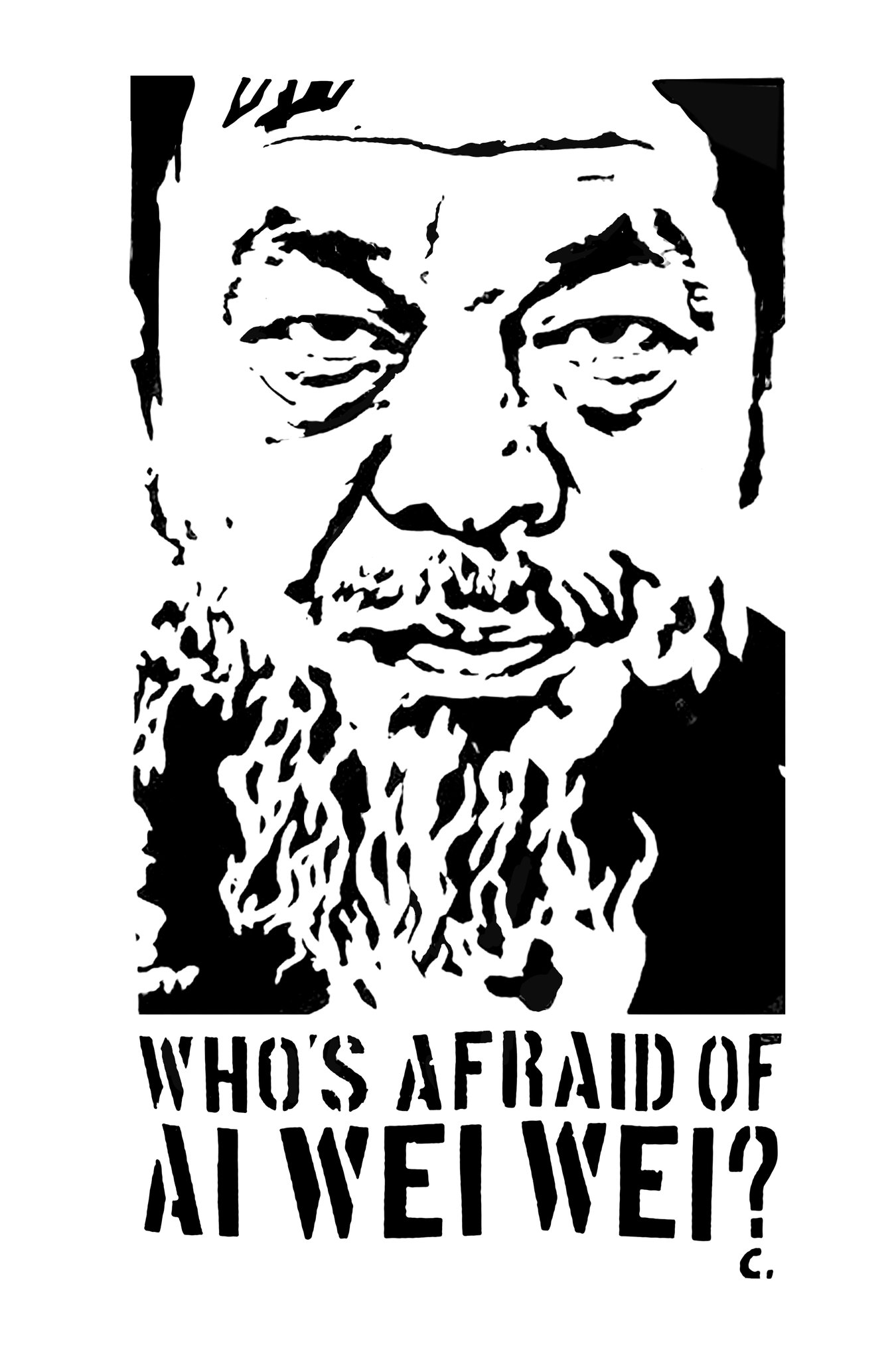 阿盈(化名)的「谁害怕艾未未」涂鸦于2011年引起全城关注，警方甚至出动重案组去捉拿她。